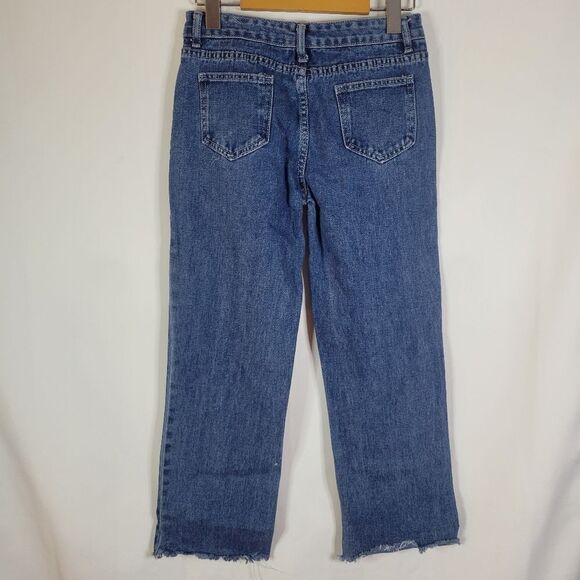 🦋11-12Y Butterfly Embroidered Blue Jeans - Picture 4 of 12